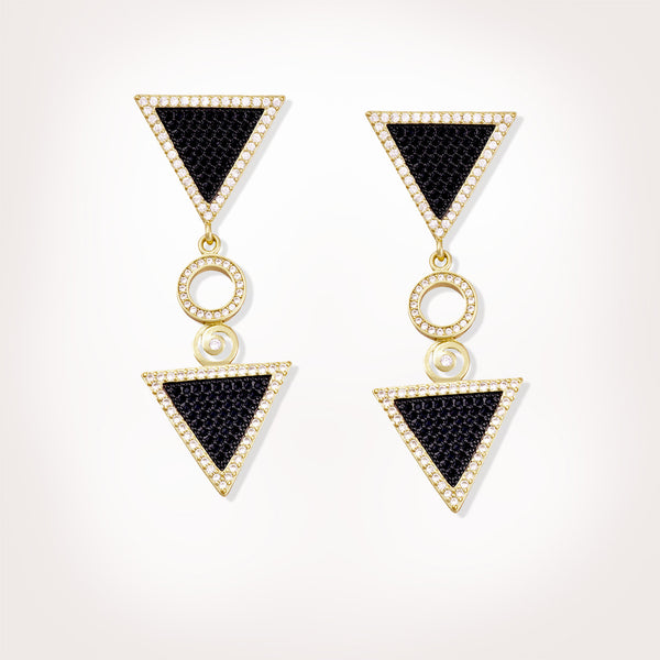 Adalia Triangle Drop Gold Earrings