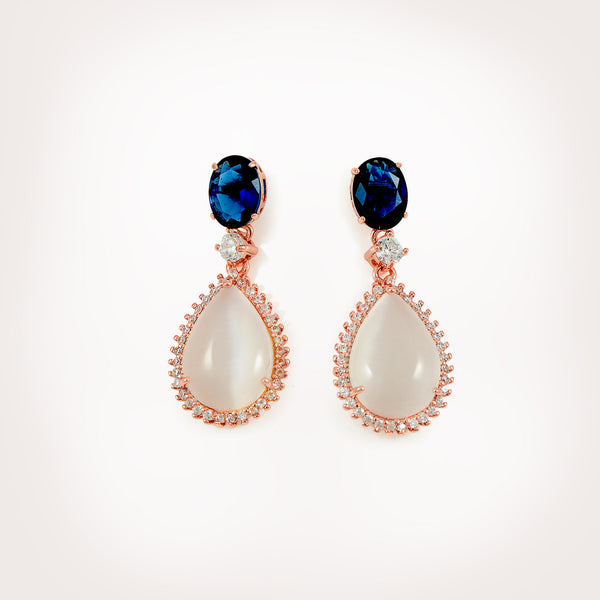 Serene Milky Drops Rose Gold Earrings